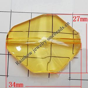 Transparent Acrylic Beads, Nugget 34x27mm Hole:2mm, Sold by Bag 