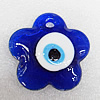 Turkish Handmade Lampwork Glass Evil Eye Pendant, Flower 50x11mm Hole:About 5mm, Sold by PC