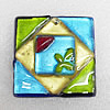 Lampwork Pendant, Square 46x10mm Hole:About 1mm, Sold by PC