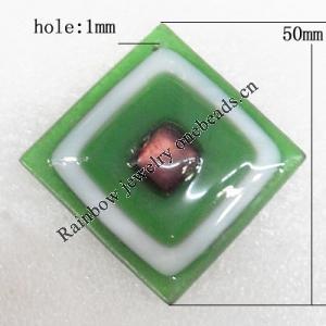 Lampwork Pendant, Diamond 50x9mm Hole:About 1mm, Sold by PC