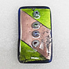 Lampwork Pendant, Rectangle 55x32x8mm Hole:About 1mm, Sold by PC