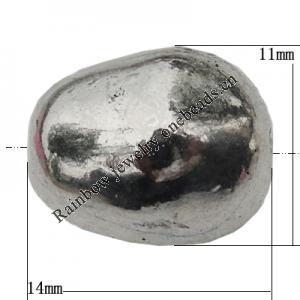 Bead Zinc Alloy Jewelry Findings Lead-free, 14x11mm Hole:1.5mm, Sold by Bag
