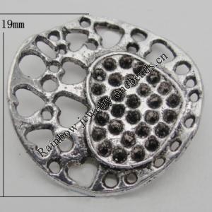 Connector Zinc Alloy Jewelry Findings Lead-free, 19x19mm, Sold by Bag