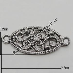 Connector Zinc Alloy Jewelry Findings Lead-free, 27x12mm Hole:1.5mm, Sold by Bag