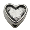 Bead Zinc Alloy Jewelry Findings Lead-free, Heart 8mm Hole:1mm, Sold by Bag