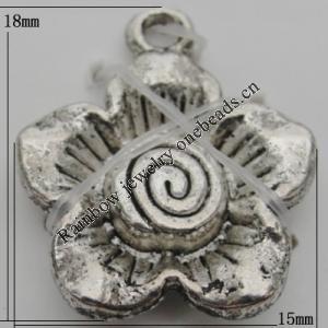 Pendant Zinc Alloy Jewelry Findings Lead-free, 18x15mm Hole:1.5mm, Sold by Bag