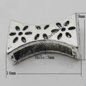 Bead Zinc Alloy Jewelry Findings Lead-free, 14x9mm Hole:3mm, Sold by KG