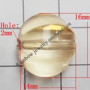 Transparent Acrylic Beads, Fluted Oval 16x14mm Hole:2mm, Sold by Bag 