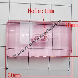 Transparent Acrylic Connectors, Rectangle 30x16mm Hole:1mm, Sold by Bag 