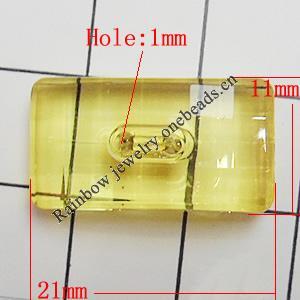 Transparent Acrylic Connectors, Rectangle 21x11mm Hole:1mm, Sold by Bag 