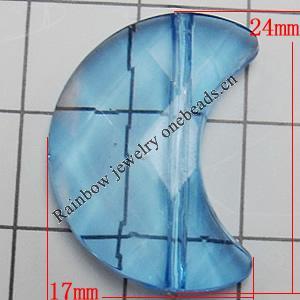 Transparent Acrylic Beads, Faceted Moon 24x17mm Hole:0.5mm, Sold by Bag 