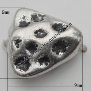 Bead Zinc Alloy Jewelry Findings Lead-free, 9x9mm Hole:1mm, Sold by Bag