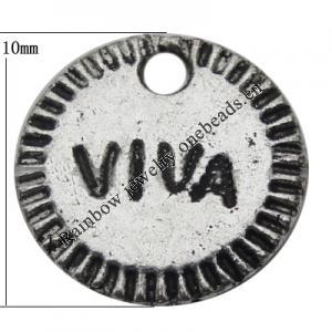 Pendant Zinc Alloy Jewelry Findings Lead-free, 10mm Hole:1mm, Sold by Bag