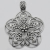 Pendant Zinc Alloy Jewelry Findings Lead-free, 66x53mm Hole:11x7mm, Sold by Bag
