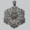 Pendant Zinc Alloy Jewelry Findings Lead-free, 72x59mm Hole:11x7mm, Sold by Bag