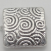 Bead Zinc Alloy Jewelry Findings Lead-free, Square 10mm Hole:1mm, Sold by Bag