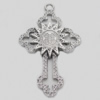 Pendant. Fashion Zinc Alloy jewelry findings. Cross 53x32mm. Sold by Bag
