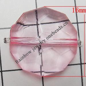 Transparent Acrylic Beads, Faceted Polygon 16mm Hole:0.5mm, Sold by Bag 