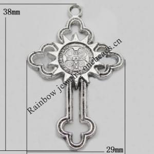 Pendant Zinc Alloy Jewelry Findings Lead-free, 38x29mm Hole:2.5mm, Sold by Bag