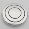 Bead Zinc Alloy Jewelry Findings Lead-free, Flat Round 18mm Hole:1mm, Sold by Bag