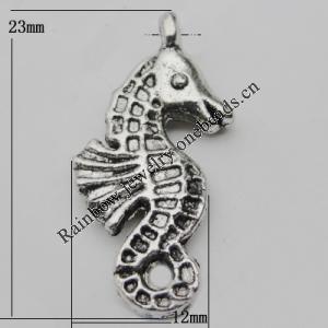 Pendant Zinc Alloy Jewelry Findings Lead-free, 23x12mm Hole:1.5mm, Sold by Bag