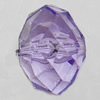 Transparent Acrylic Beads, Faceted Rondelle 16x12mm Hole:1mm, Sold by Bag 