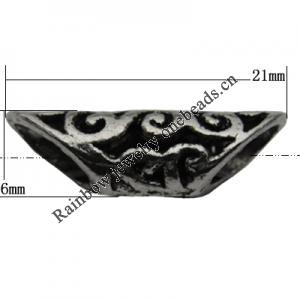 European style Beads Zinc Alloy Jewelry Findings Lead-free, 21x6mm Hole:4mm, Sold by Bag