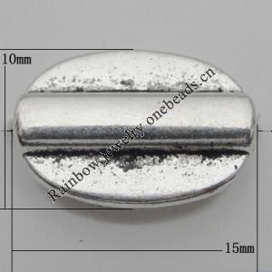 Bead Zinc Alloy Jewelry Findings Lead-free, 15x10mm Hole:1mm, Sold by Bag