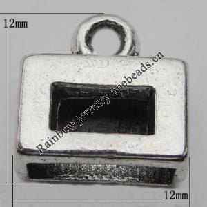 Pendant Zinc Alloy Jewelry Findings Lead-free, 12x12mm Hole:2mm, Sold by Bag