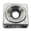 Bead Zinc Alloy Jewelry Findings Lead-free, Square 10mm Hole:2mm, Sold by Bag