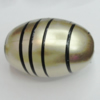 Painted Spray-paint Stripe Acrylic Beads, Oval 30x20mm Hole:3mm, Sold by Bag 