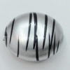 Painted Spray-paint Stripe Acrylic Beads, 23x20mm Hole:2mm, Sold by Bag 