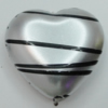 Painted Spray-paint Stripe Acrylic Beads, Heart 22mm Hole:2mm, Sold by Bag 