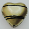 Painted Spray-paint Stripe Acrylic Beads, Heart 20mm Hole:2mm, Sold by Bag 