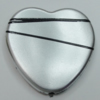 Painted Spray-paint Stripe Acrylic Beads, Heart 28mm Hole:1.5mm, Sold by Bag 