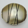 Painted Spray-paint Stripe Acrylic Beads, 32x30mm Hole:2.5mm, Sold by Bag 