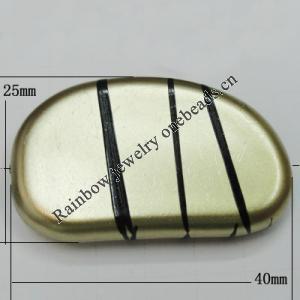 Painted Spray-paint Stripe Acrylic Beads, 40x25mm Hole:2mm, Sold by Bag 