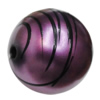 Painted Spray-paint Stripe Acrylic Beads, Round 30mm Hole:4mm, Sold by Bag 