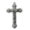 Pendant Zinc Alloy Jewelry Findings Lead-free, Cross 40x24mm Hole:1mm, Sold by Bag