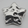 Bead Zinc Alloy Jewelry Findings Lead-free, Star 10mm Hole:1mm, Sold by Bag