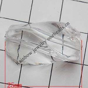 Transparent Acrylic Beads, 25x12mm Hole:1mm, Sold by Bag 