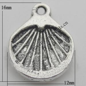 Pendant Zinc Alloy Jewelry Findings Lead-free, 16x12mm Hole:1mm, Sold by Bag