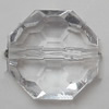Transparent Acrylic Beads, Faceted Polygon 12mm Hole:0.5mm, Sold by Bag 