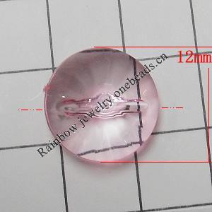 Transparent Acrylic Beads, Flat Round 12mm Hole:1mm, Sold by Bag 