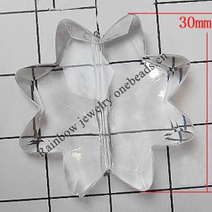 Transparent Acrylic Beads, Flower 30mm Hole:1mm, Sold by Bag 