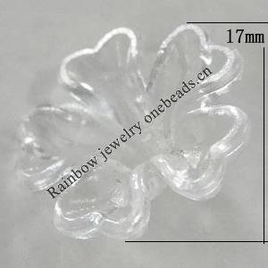 Transparent Acrylic Bead, Flower 17x5mm Hole:1.5mm, Sold by Bag 