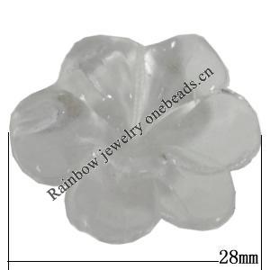 Transparent Acrylic Bead, Flower 28mm Hole:1.5mm, Sold by Bag 