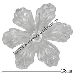 Transparent Acrylic Bead, Flower 28mm Hole:2mm, Sold by Bag 