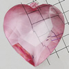 Transparent Acrylic Pendant, Faceted Heart 50x53mm Hole:3mm, Sold by Bag 