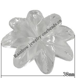 Transparent Acrylic Bead, Flower 38mm Hole:1.5mm, Sold by Bag 